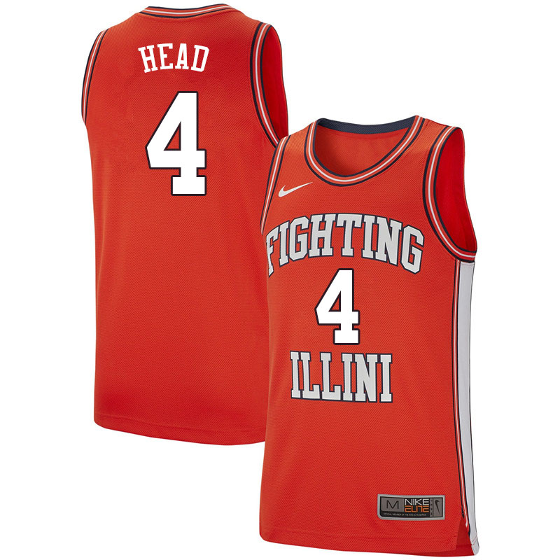 Men #4 Luther Head Illinois Fighting Illini College Basketball Jerseys Sale-Retro